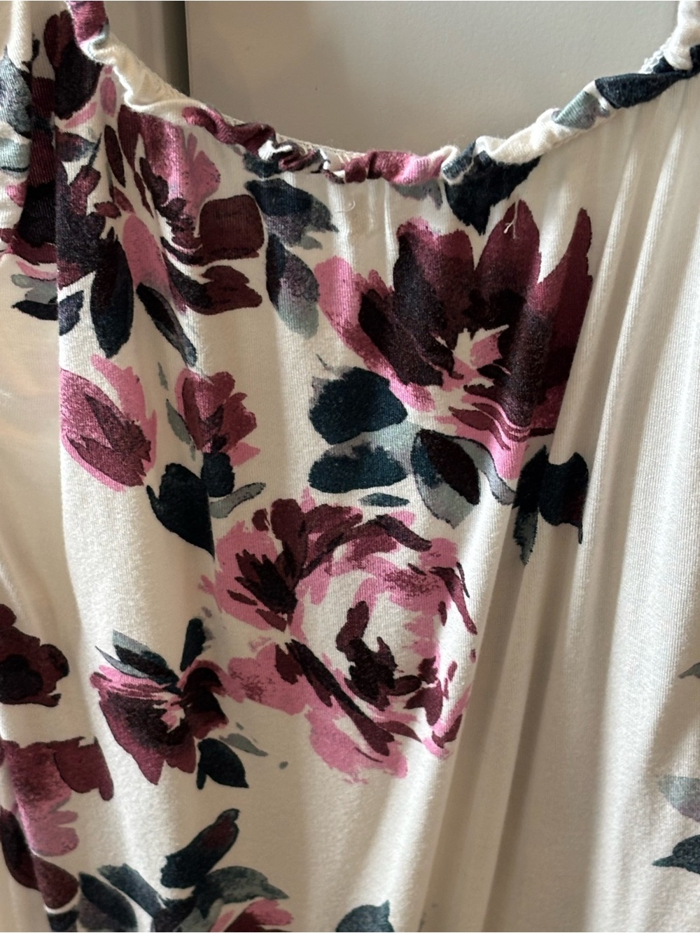 Maurices White Tank Top with Pink and Black Floral Print - Picture 4 of 4